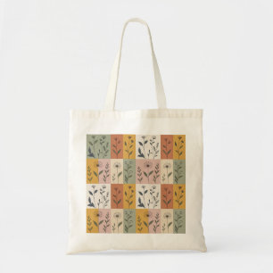 Bolsa Tote Floral de Patchwork Botânico Vintage