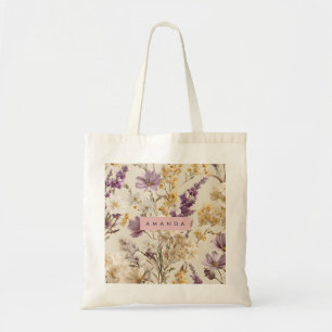 Bolsa Tote Floral de Prados de Flor Selvagem Personalizado