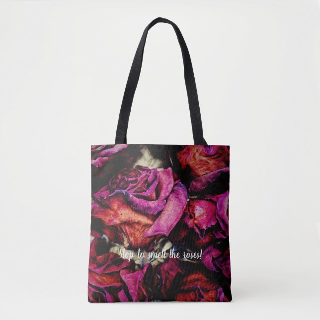 Bolsa Tote Floral de Rosas vermelhas Vermelhas (Frente)