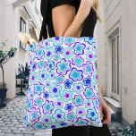 Bolsa Tote Floral de Verão de Flor Roxo Azul<br><div class="desc">Flor Azul Colorida Púrpura,  Padrão De Tota Floral De Verão Desenhado À Mão. Flores azuis e roxas desenhadas à mão.</div>