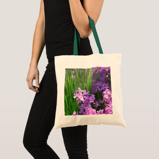 Bolsa Tote Floral de Verão de Flox e Grama Rosa (Frente (produto))