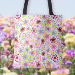 Bolsa Tote Floral de Verão Desenho Mão Colorido<br><div class="desc">Flor Colorido,  Padrão De Flor De Tota Floral De Verão Desenhado À Mão. Flores coloridas desenhadas à mão.</div>