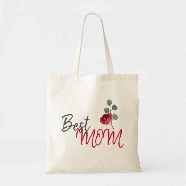 Bolsa Tote Floral do Dia da Mãe da Melhor Mãe (Frente)