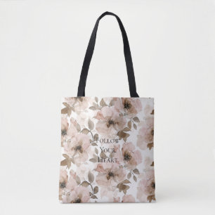 Bolsa Tote Floral do Sudoeste Rosa Marrom