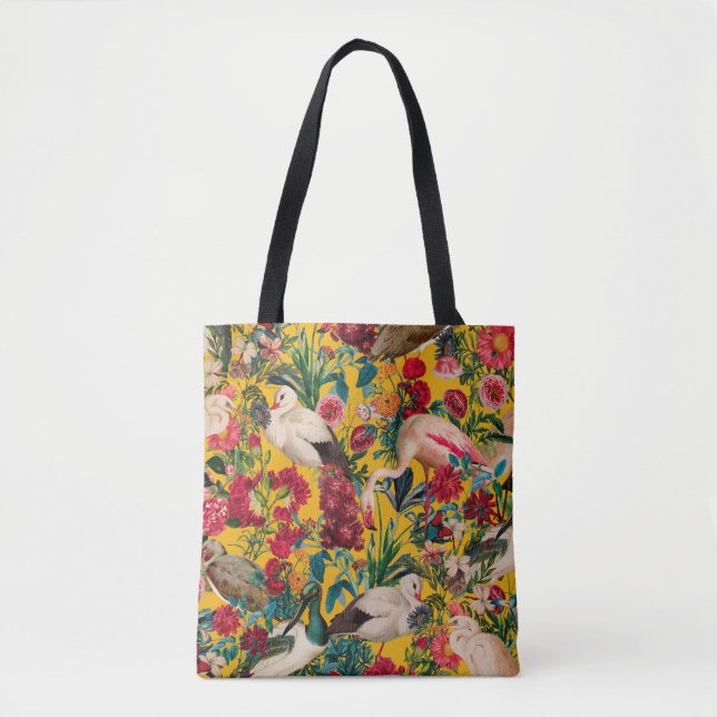 BOLSA TOTE FLORAL E AVES XVIII (Frente)