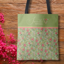 Bolsa Tote Floral Elegante – Nome Personalizado