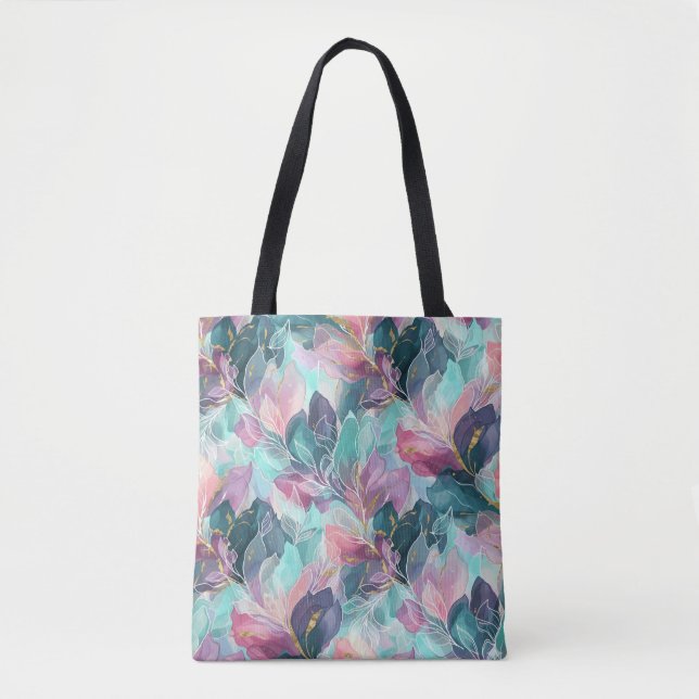 Bolsa Tote Floral em Tom de Joia (Frente)