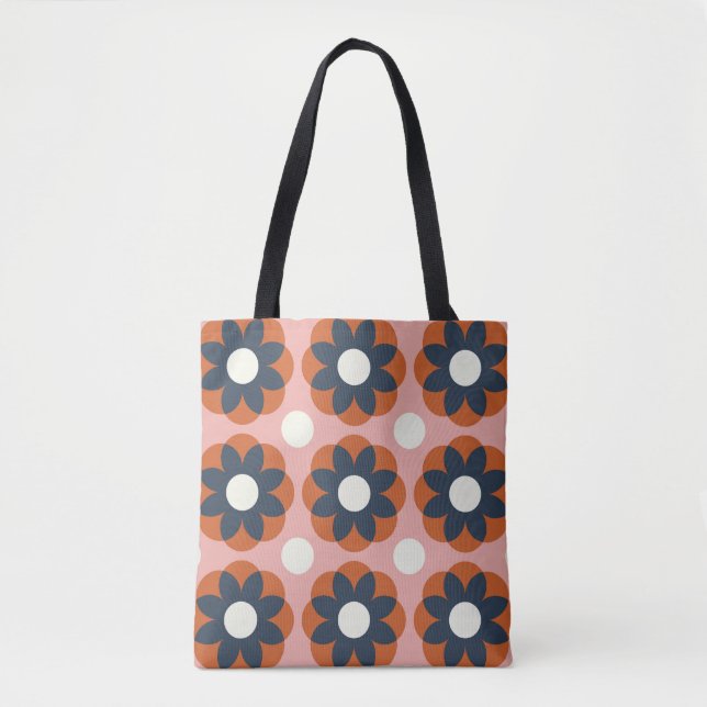 Bolsa Tote Floral escandinavo: Design de colheita sem costura (Frente)