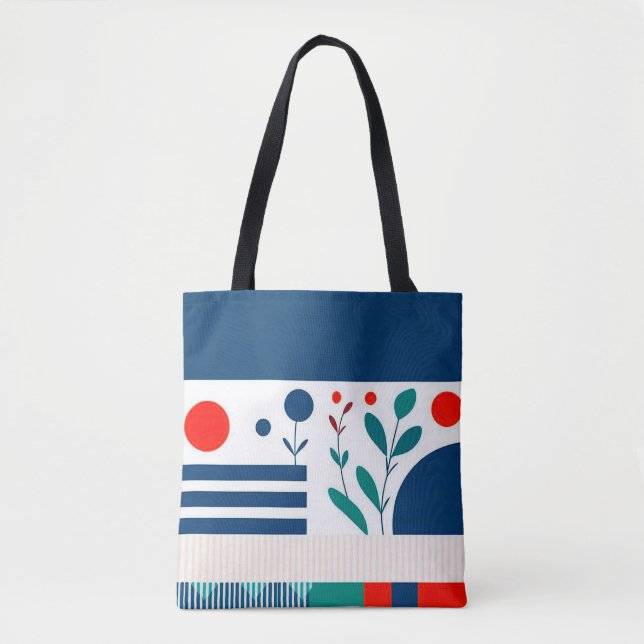 🔷 Bolsa Tote Floral Geométrica Para Estilo Modern (Frente)