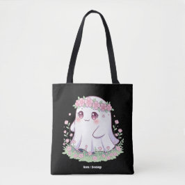 Bolsa Tote Floral Ghost Halloween Figurume para Meninas