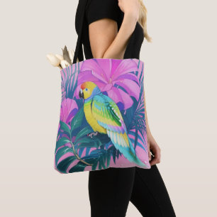 Bolsa Tote Floral/Havaí/Tropical/papagaio