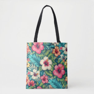 Bolsa Tote Floral havaiano/tropical