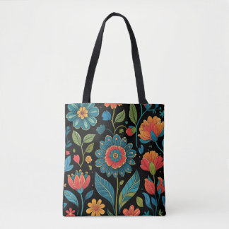 Bolsa Tote Floral Kaleidoscope Garden - Vibrant Nature Art