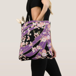 Bolsa Tote Floral Kimono Padrão Violet