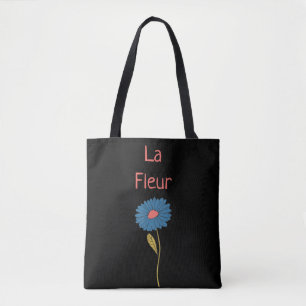 Bolsa Tote Floral La Fleur Blue Orange Black