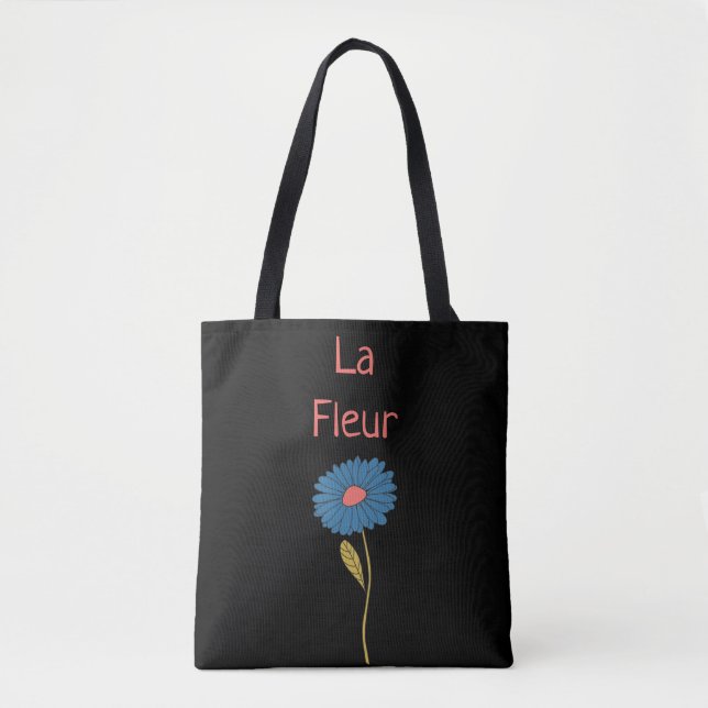 Bolsa Tote Floral La Fleur Blue Orange Black (Frente)