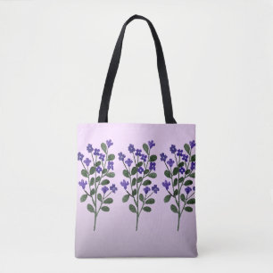 Bolsa Tote Floral Lilás Luxuosa Bolsa de Flor Silv