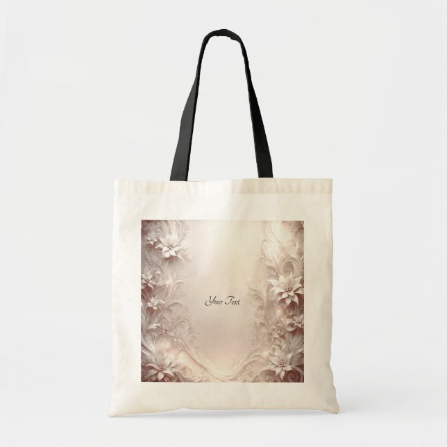 Bolsa Tote Floral Marfim Branco (Frente)