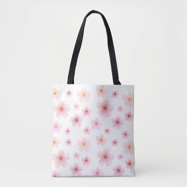 Bolsa Tote Floral Minimalista Rosa (Frente)