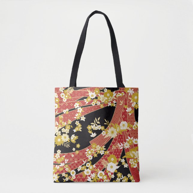 Bolsa Tote Floral Mix Kimono Pattern (Frente)