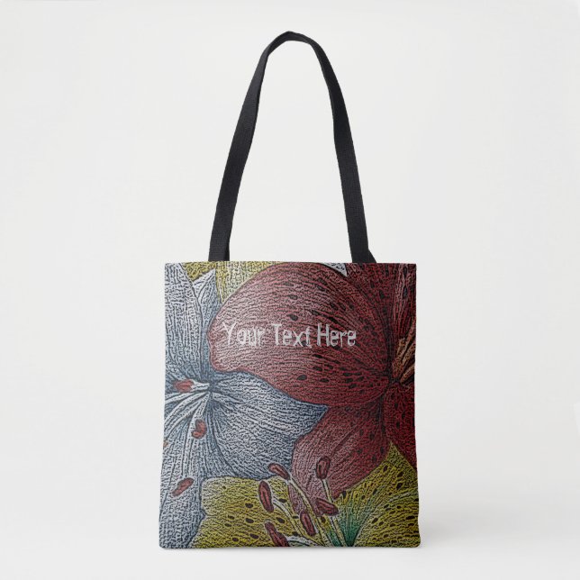 Bolsa Tote floral moderno do estilo abstrato, cor, (Frente)