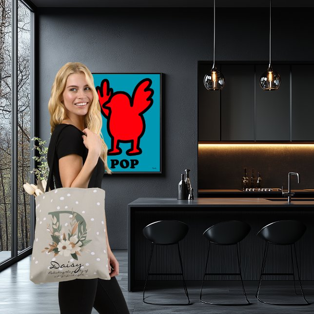 Bolsa Tote Floral Monogram D – Radiant Botanical Letter Art (Criador carregado)