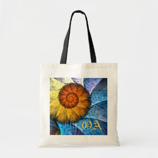 Bolsa Tote Floral Orange Yellow Blue Abstrato Art Monograma