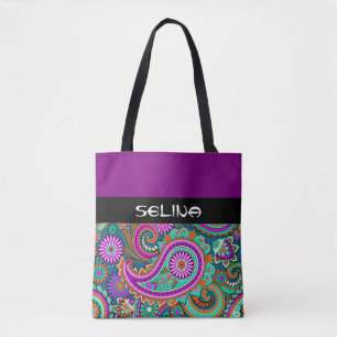 Bolsa Tote Floral Paisley sem problemas II + suas ideias