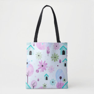 Bolsa Tote Floral Pastel Suave