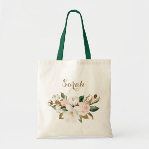Bolsa Tote Floral Personalizada Magnolia Greenery Tote Bag