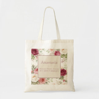 Bolsa Tote Floral Personalizada Vintage Desert Ros