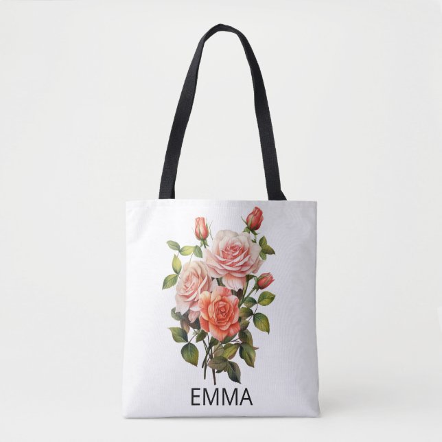 Bolsa Tote Floral Personalizado (Frente)