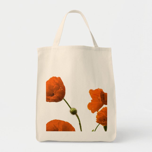 Bolsa Tote Floral Poppy Flower Bridesmaid Wednings Gift Favor (Frente)