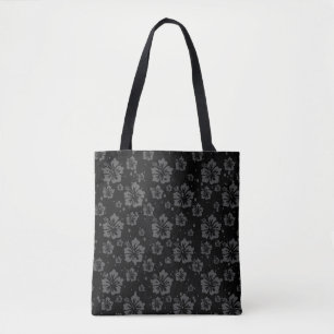 Bolsa Tote Floral, preto, sofisticado, sem som