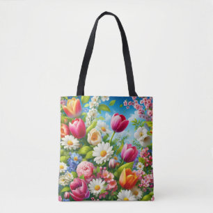 Bolsa Tote Floral/primavera trabalho de arte