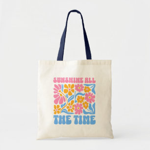 Bolsa Tote Floral Retro Groovy Boho Luz do Sol o Tempo Todo