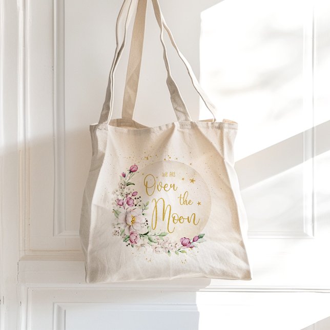 Bolsa Tote Floral Rosa Lua (Criador carregado)