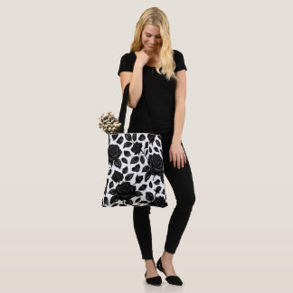 Bolsa Tote Floral Rosa Negra