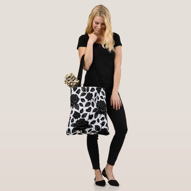 Bolsa Tote Floral Rosa Negra (No(a) Modelo)