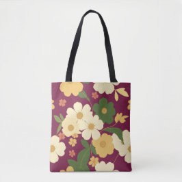 Bolsa Tote Floral Roxa