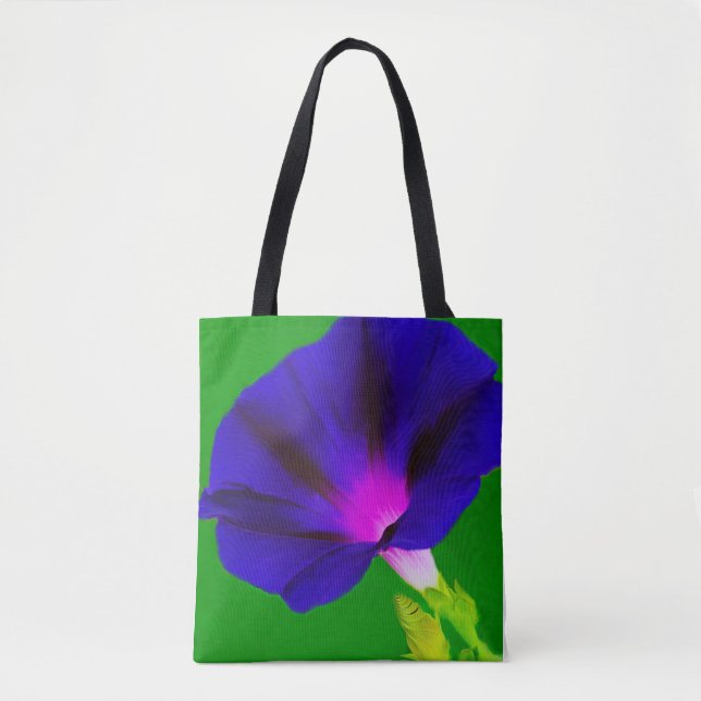 Bolsa Tote Floral Roxo-Rosa Ardente  (Frente)
