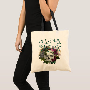 Bolsa Tote Floral Shamrock Skull