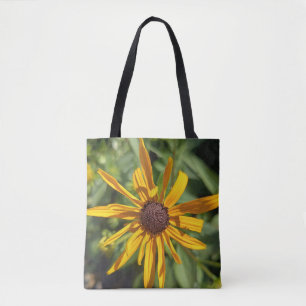 Bolsa Tote Floral Susana Olhos Negros Flor Silve