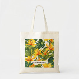 Bolsa Tote Floral tropical amarelo personalizável