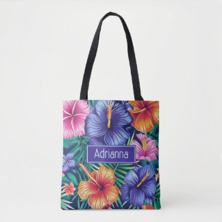 Bolsa Tote Floral Tropical Brilhante