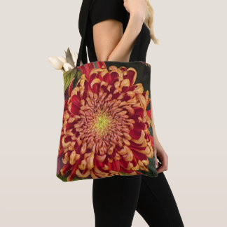 Bolsa Tote Floral, vermelho e amarelo,