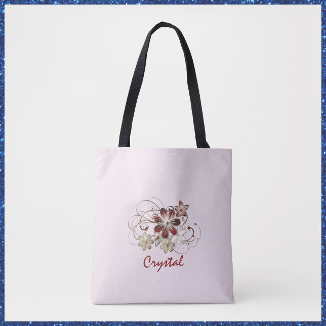 Bolsa Tote Floral Vermelho Elegante (Criador carregado)