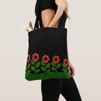 Bolsa Tote Floral Vermelho Pastel Escuro