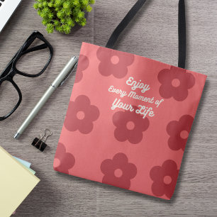 Bolsa Tote Floral Vermelho Retroativo Inspiracional