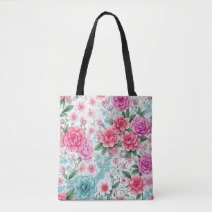 Bolsa Tote Floral Vintage Inspirada em Feminino De